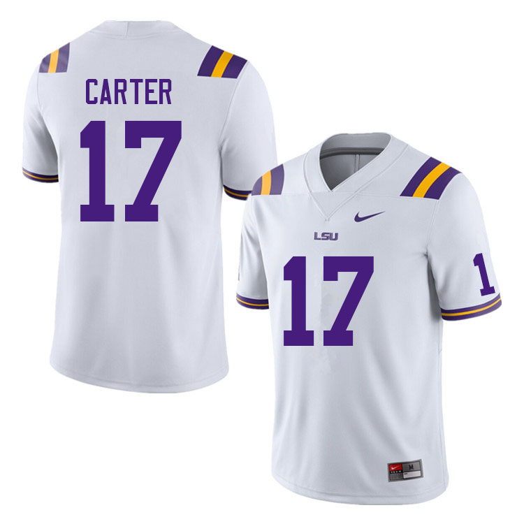 Men #17 Zavier Carter LSU Tigers College Football Jerseys Sale-White - Click Image to Close
